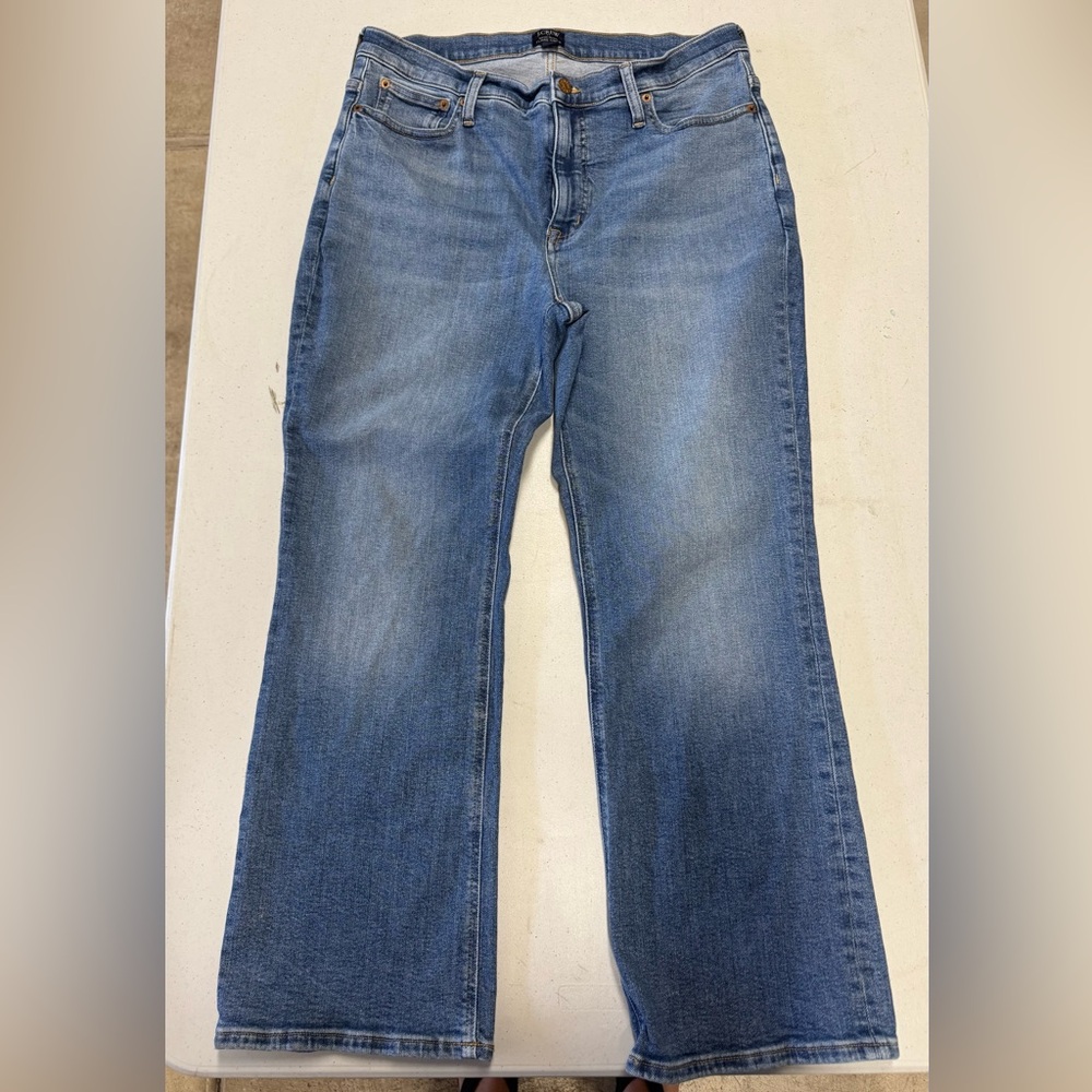J. Crew Women's Mid-Rise Crop Jeans in Classic Blue